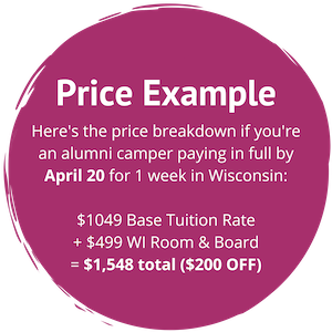 Dance Camp Dates and Rates Price Example